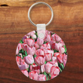 ピンクかわいらしチューリップキーチェーン キーホルダー (正面)