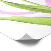 ピンクかわいらしチューリップ春エレガント花フローラアート ポスター (角)