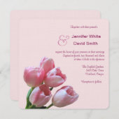 ピンクかわいらしチューリップ結婚式招待状 招待状 (正面/裏面)