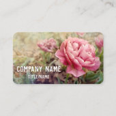 ピンクかわいらしチューリップ花園自然カスタム 名刺 (正面)