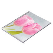 ピンクかわいらしチューリップ ノートブック (左側)