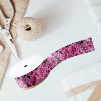 ピンクかわいらしツツジフローラ サテンリボン