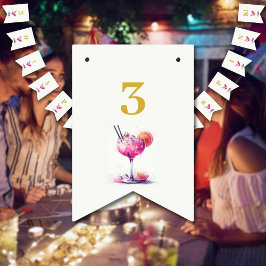 ピンクかわいらしテーマカクテル30歳の誕生日 バンティングフラッグ