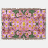 ピンクかわいらしデイジーとのまわりに抽象芸術 スローブランケット (正面)