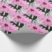 ピンクかわいらしデイジーの花。フローラ写真アート。 ラッピングペーパー (角)