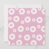 ピンクかわいらしデイジーベビーガールシャワー招待状 招待状 (裏面)