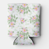 ピンクかわいらしドッグバラオンホワイトクーラーボックス 缶クーラー (正面)