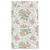 ピンクかわいらしドッグバラオンホワイトスモール抱き枕 スモールペーパーバッグ (裏面)