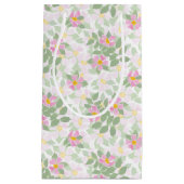 ピンクかわいらしドッグバラオンホワイトスモール抱き枕 スモールペーパーバッグ (正面)