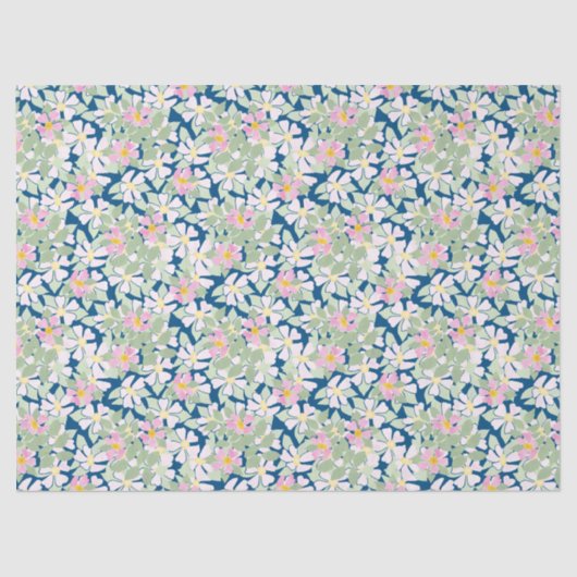 ピンクかわいらしドッグバラオン深いブルーティッシュペーパー 薄葉紙 (正面)