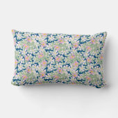 ピンクかわいらしドッグバラオン深いブルーランバーピロー ランバークッション (裏面)