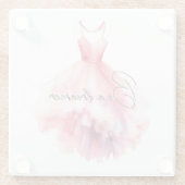 ピンクかわいらしドレスドリーマー ガラスコースター (裏面)