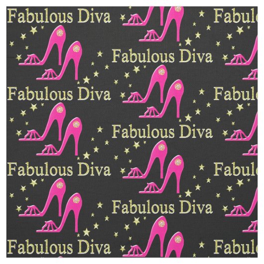 ピンクかわいらしハイヒールの素晴らしいDIVA ファブリック (見本)