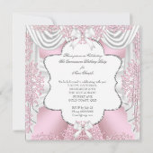 ピンクかわいらしハイヒールプリンセスキンセアニェラ15日 招待状 (裏面)