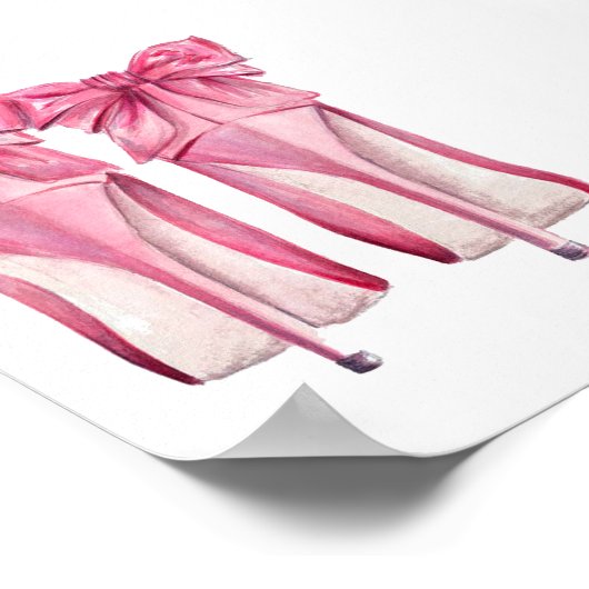 ピンクかわいらしハイヒールポスター ポスター (角)