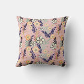 ピンクかわいらしハピネス引用文フローラ感動的 クッション (裏面)