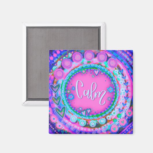 ピンクかわいらしハートカムトレンディーモダンおもしろい マグネット (正面/裏面)