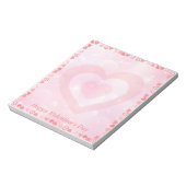 ピンクかわいらしハートハッピーバレンタインデー ノートパッド (回転)