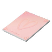 ピンクかわいらしハートバレンタインデー ノートパッド (回転)