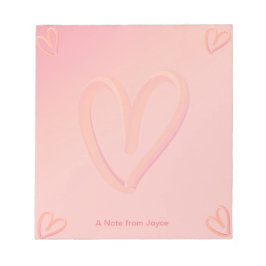 ピンクかわいらしハートバレンタインデー ノートパッド