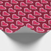ピンクかわいらしハートバレンタインデー ラッピングペーパー (角)