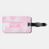 ピンクかわいらしハート名前をカスタムするモノグラムイニシャル ラゲッジタグ (裏面横)