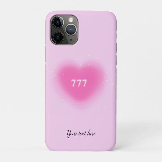 ピンクかわいらしハート美学エンジェルNumber 777 Case-Mate iPhoneケース (裏)