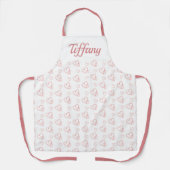 ピンクかわいらしハート エプロン (正面)