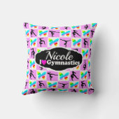 ピンクかわいらしバタフライ体操デザイン クッション (裏面)