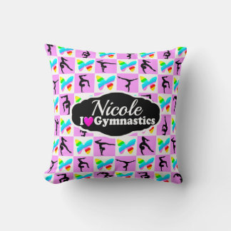ピンクかわいらしバタフライ体操デザイン クッション