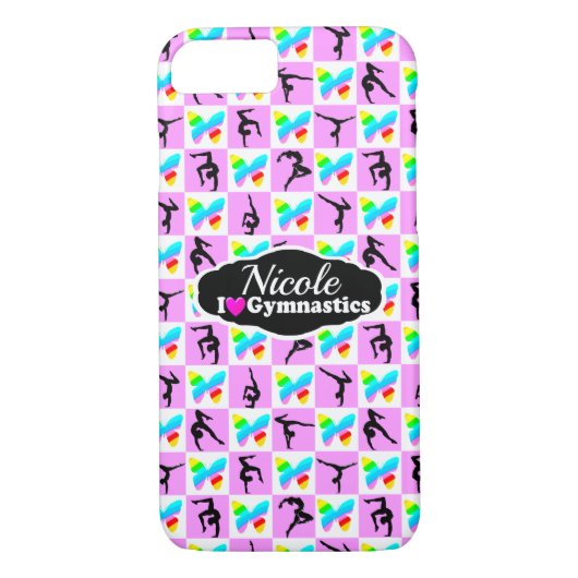 ピンクかわいらしバタフライ体操デザイン Case-Mate iPhoneケース (裏面)