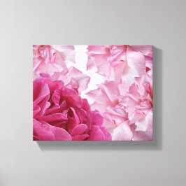 ピンクかわいらしバラ花弁抽象芸術フローラモダンアート キャンバスプリント