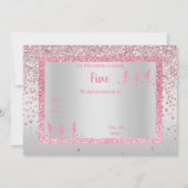 ピンクかわいらしバレリナスパークルチルドレン誕生日 招待状 (裏面)