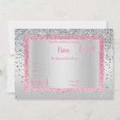 ピンクかわいらしバレリナスパークルチルドレン誕生日 招待状 (裏面)