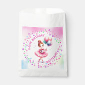 ピンクかわいらしバレリーナガールの誕生日パーティー フェイバーバッグ (正面)