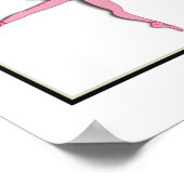 ピンクかわいらしバレリーナガールズベッドルームデコールウォールアート ポスター (角)