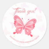 ピンクかわいらしバレリーナ女子の誕生日パーティーで ラウンドシール (正面)