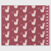 ピンクかわいらしバレンタインデラマ小さな女の子名 ラッピングペーパー (フラット)
