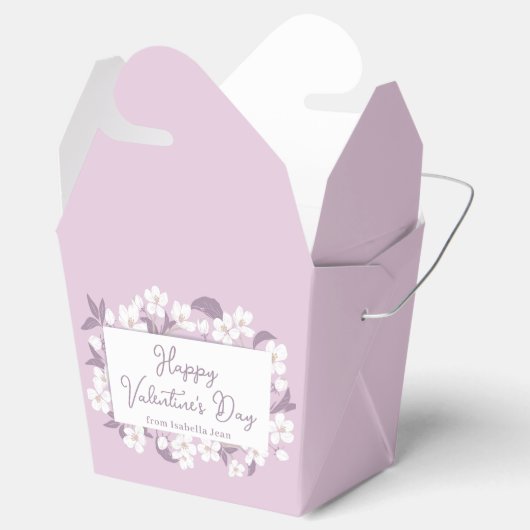 ピンクかわいらしバレンタインデーカスタムのフローラパーティー フェイバーボックス (オープン)