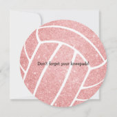 ピンクかわいらしバレーボール誕生日パーティー 案内状 (裏面)