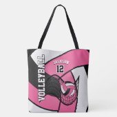 ピンクかわいらしバレーボール トートバッグ (裏面)