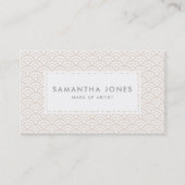 ピンクかわいらしパターンデザインモダンメイクアップアーティスト 名刺 (正面)