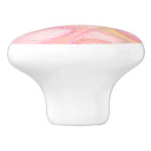 ピンクかわいらしパフェミニンステルハートアートワーク セラミックノブ (側面)