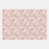 ピンクかわいらしパフランスのリシアデザイン ラッピングペーパーシート (正面3)