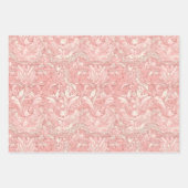 ピンクかわいらしパフランスのリシアデザイン ラッピングペーパーシート (正面)