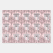 ピンクかわいらしパフランスのリシアデザイン ラッピングペーパーシート (正面3)