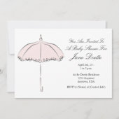 ピンクかわいらしパラソルシャワー招待状 招待状 (正面)