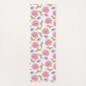 ピンクかわいらしパープルガーデンフローラ植物学 ヨガマット (裏面)