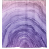 ピンクかわいらしパープルグラデーションアゲート水の色パターン シャワーカーテン (正面)