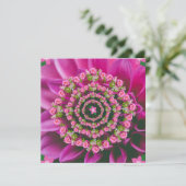 ピンクかわいらしパープルグリーンガーデンフラワークリスマス 招待状 (スタンド正面)